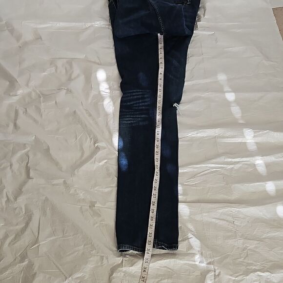 Old Navy Men Distressed Dark Blue Washed Jeans 36×36 - Picture 8 of 16